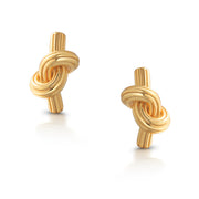 925 Sterling Silver With 14k Yellow Gold Plated Love Knot Studs, Knot Studs, Gold Plated Knot Studs, Minimalist Knot Studs, Dainty Studs